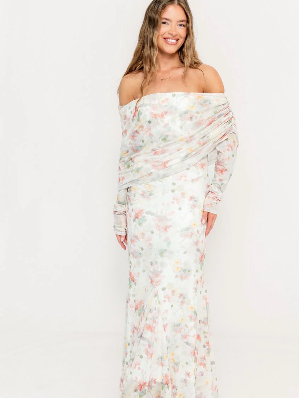 Worth Collectio Azaleia Maxi Dress in a pastel mix floral print- Size XL